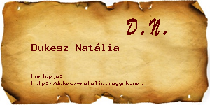 Dukesz Natália névjegykártya