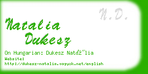 natalia dukesz business card